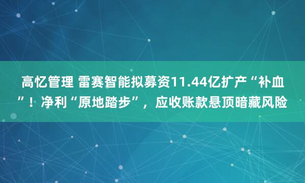 高忆管理 雷赛智能拟募资11.44亿扩产“补血”！净利“原地踏步”，应收账款悬顶暗藏风险